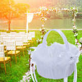 Maxbell Flower Girl Basket Decor Elegant Multipurpose for Bridesmaid Bride Ceremony Fuzz