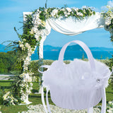 Maxbell Flower Girl Basket Decor Elegant Multipurpose for Bridesmaid Bride Ceremony Fuzz