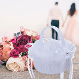 Maxbell Flower Girl Basket Decor Elegant Multipurpose for Bridesmaid Bride Ceremony Fuzz