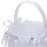 Maxbell Flower Girl Basket Decor Elegant Multipurpose for Bridesmaid Bride Ceremony Lace