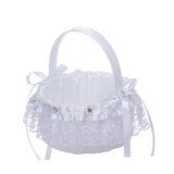 Maxbell Flower Girl Basket Decor Elegant Multipurpose for Bridesmaid Bride Ceremony Lace