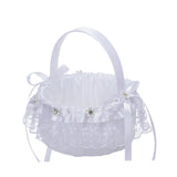 Maxbell Flower Girl Basket Decor Elegant Multipurpose for Bridesmaid Bride Ceremony Lace