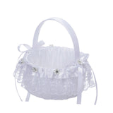 Maxbell Flower Girl Basket Decor Elegant Multipurpose for Bridesmaid Bride Ceremony Lace