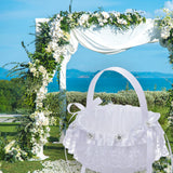 Maxbell Flower Girl Basket Decor Elegant Multipurpose for Bridesmaid Bride Ceremony Lace