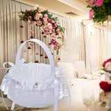 Maxbell Flower Girl Basket Decor Elegant Multipurpose for Bridesmaid Bride Ceremony Lace