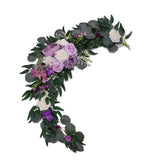 Maxbell 2Pcs Flower Swag Wedding Ceremony Rustic Wreath for Ornament Reception Violet