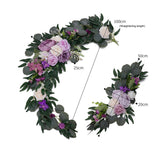 Maxbell 2Pcs Flower Swag Wedding Ceremony Rustic Wreath for Ornament Reception Violet