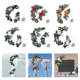 Maxbell 2Pcs Flower Swag Wedding Ceremony Rustic Wreath for Ornament Reception Violet