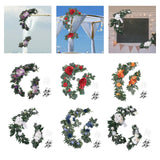 Maxbell 2Pcs Flower Swag Wedding Ceremony Rustic Wreath for Ornament Reception Violet