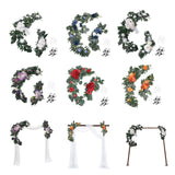 Maxbell 2Pcs Flower Swag Wedding Ceremony Rustic Wreath for Ornament Reception Violet
