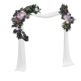 Maxbell 2Pcs Flower Swag Wedding Ceremony Rustic Wreath for Ornament Reception Violet