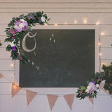 Maxbell 2Pcs Flower Swag Wedding Ceremony Rustic Wreath for Ornament Reception Violet
