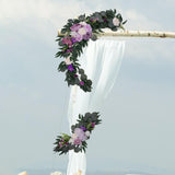 Maxbell 2Pcs Flower Swag Wedding Ceremony Rustic Wreath for Ornament Reception Violet