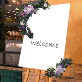 Maxbell 2Pcs Flower Swag Wedding Ceremony Rustic Wreath for Ornament Reception Violet