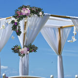 Maxbell 2Pcs Flower Swag Wedding Ceremony Rustic Wreath for Ornament Reception Violet