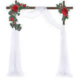 Maxbell 2Pcs Flower Swag Wedding Ceremony Rustic Wreath for Ornament Reception Red