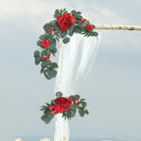 Maxbell 2Pcs Flower Swag Wedding Ceremony Rustic Wreath for Ornament Reception Red
