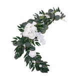 Maxbell 2Pcs Flower Swag Wedding Ceremony Rustic Wreath for Ornament Reception White