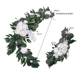 Maxbell 2Pcs Flower Swag Wedding Ceremony Rustic Wreath for Ornament Reception White