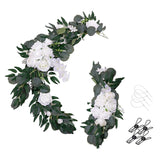 Maxbell 2Pcs Flower Swag Wedding Ceremony Rustic Wreath for Ornament Reception White