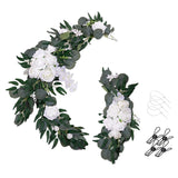 Maxbell 2Pcs Flower Swag Wedding Ceremony Rustic Wreath for Ornament Reception White
