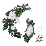 Maxbell 2Pcs Flower Swag Wedding Ceremony Rustic Wreath for Ornament Reception White