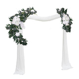 Maxbell 2Pcs Flower Swag Wedding Ceremony Rustic Wreath for Ornament Reception White