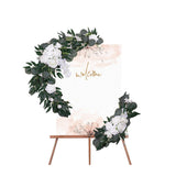 Maxbell 2Pcs Flower Swag Wedding Ceremony Rustic Wreath for Ornament Reception White