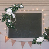Maxbell 2Pcs Flower Swag Wedding Ceremony Rustic Wreath for Ornament Reception White