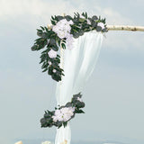 Maxbell 2Pcs Flower Swag Wedding Ceremony Rustic Wreath for Ornament Reception White