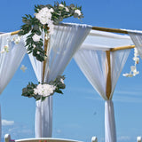 Maxbell 2Pcs Flower Swag Wedding Ceremony Rustic Wreath for Ornament Reception White