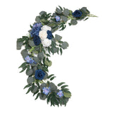 Maxbell 2Pcs Flower Swag Wedding Ceremony Rustic Wreath for Ornament Reception Blue
