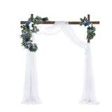 Maxbell 2Pcs Flower Swag Wedding Ceremony Rustic Wreath for Ornament Reception Blue