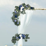 Maxbell 2Pcs Flower Swag Wedding Ceremony Rustic Wreath for Ornament Reception Blue