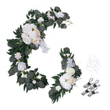 Maxbell 2Pcs Flower Swag Wedding Ceremony Rustic Wreath for Ornament Reception Champagne