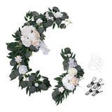 Maxbell 2Pcs Flower Swag Wedding Ceremony Rustic Wreath for Ornament Reception Champagne