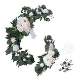 Maxbell 2Pcs Flower Swag Wedding Ceremony Rustic Wreath for Ornament Reception Champagne