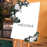 Maxbell 2Pcs Flower Swag Wedding Ceremony Rustic Wreath for Ornament Reception Champagne