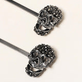 Maxbell 2Pcs Skull Barrettes Hairpin Scary Hair Accessory for Festival Decorations