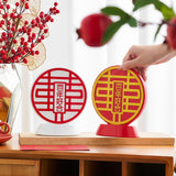 Maxbell Chinese Wedding Double Happiness Crafts Creative Decorations for Bedroom White