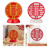 Maxbell Chinese Wedding Double Happiness Crafts Creative Decorations for Bedroom White