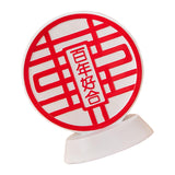 Maxbell Chinese Wedding Double Happiness Crafts Creative Decorations for Bedroom White