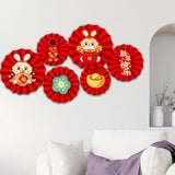 Maxbell Chinese Decoration Wall Sticker Decals Paper Flowers Fan for Bedroom Decor style A