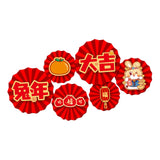Maxbell Chinese Decoration Wall Sticker Decals Paper Flowers Fan for Bedroom Decor style B