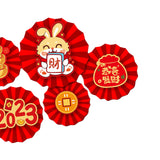 Maxbell Chinese Decoration Wall Sticker Decals Paper Flowers Fan for Bedroom Decor style C