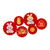 Maxbell Chinese Decoration Wall Sticker Decals Paper Flowers Fan for Bedroom Decor style C