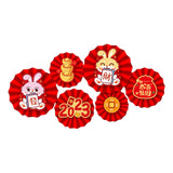 Maxbell Chinese Decoration Wall Sticker Decals Paper Flowers Fan for Bedroom Decor style C