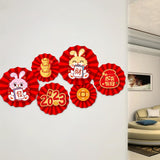 Maxbell Chinese Decoration Wall Sticker Decals Paper Flowers Fan for Bedroom Decor style C
