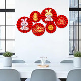 Maxbell Chinese Decoration Wall Sticker Decals Paper Flowers Fan for Bedroom Decor style C