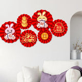 Maxbell Chinese Decoration Wall Sticker Decals Paper Flowers Fan for Bedroom Decor style C